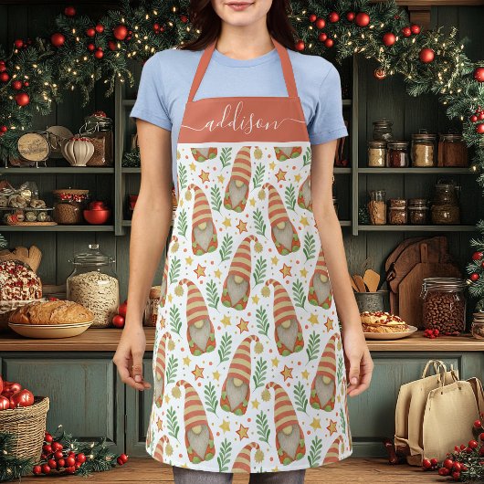 Aquarellfarben Skandinavien Gnome Niedliche Weihna Schürze