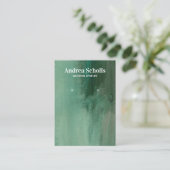 Aquarellfarben Smaragdgrüner Schmuck Ohrring Displ Visitenkarte (Stehend Vorderseite)