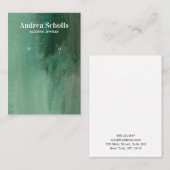 Aquarellfarben Smaragdgrüner Schmuck Ohrring Displ Visitenkarte (Vorne/Hinten)
