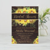 Aquarellfarben Sonnenblumen Rahmen Brautparty Einladung (Stehend Vorderseite)