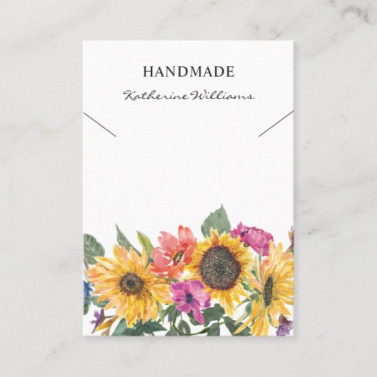 Aquarellfarben | Sonnenblumen Visitenkarte (Vorderseite)