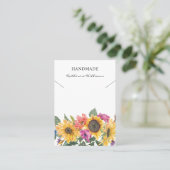 Aquarellfarben | Sonnenblumen Visitenkarte (Stehend Vorderseite)