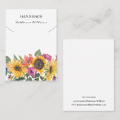 Aquarellfarben | Sonnenblumen Visitenkarte (Vorne/Hinten)