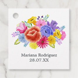 Aquarellfarben Spanische Fiesta Quinceañera Geschenkanhänger