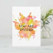 Aquarellfarben-Splash-Dog Pfosten Drucken Einladung (Stehend Vorderseite)