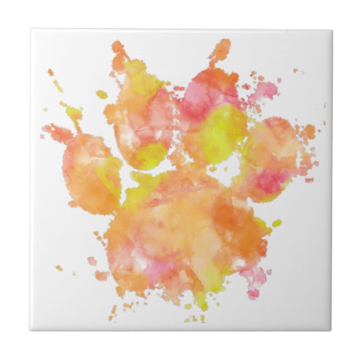Aquarellfarben-Splash-Dog Pfosten Keramik Tile Fliese (Vorderseite)