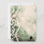 Aquarellfarben Splash Olive Under Sea Wedding Einladung (Rückseite)