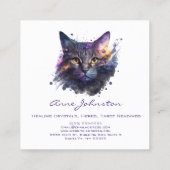 Aquarellfarben Splashes Kitty Square Business Card Quadratische Visitenkarte (Rückseite)