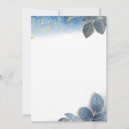 Aquarellfarben-Staubblauer Moderne Graduierungspar Einladung (Rückseite)