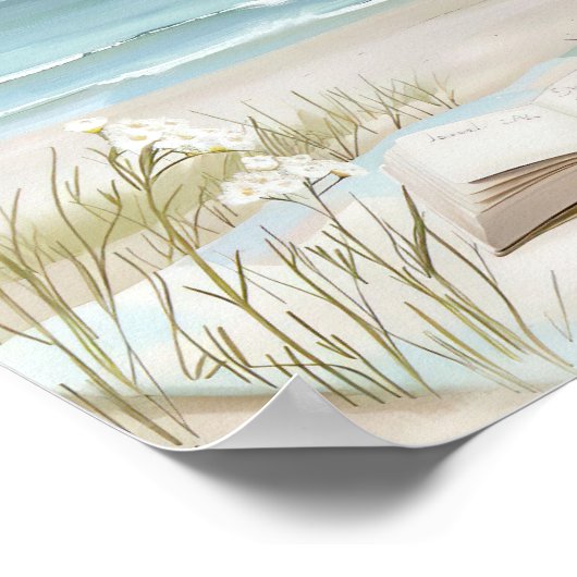 Aquarellfarben-Strandbild Poster (Ecke)