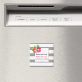 Aquarellfarben, Streifen Hochzeit speichern Sie da Magnet (In Situ (Geschirrspüler))