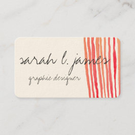 Aquarellfarben Streifen rot gestrichen Visitenkarte