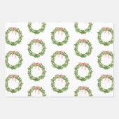 Aquarellfarben Strippenfarben Kranz Weihnachten Geschenkpapier Set (Vorderseite)