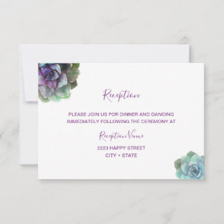 Aquarellfarben-Succulents Hochzeitsstipendiaten-Em RSVP Karte