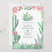 Aquarellfarben Succulents Wedding Bridesmaids Lunc Einladung (Vorderseite)