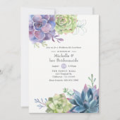 Aquarellfarben Succulents Wedding Bridesmaids Lunc Einladung (Vorderseite)