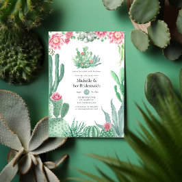 Aquarellfarben Succulents Wedding Bridesmaids Lunc Einladung