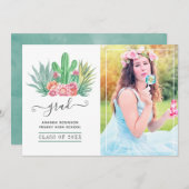 Aquarellfarben Sukkuläre Pflanze Abschluss Foto Ankündigung (Vorne/Hinten)