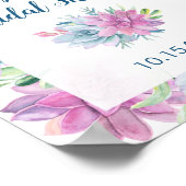 Aquarellfarben-Sukkulatur-Brautparty Poster (Ecke)