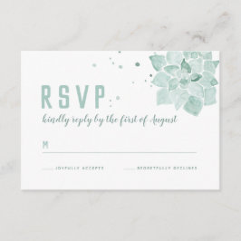 Aquarellfarben-Sukkulatur, die die RSVP-Abschlussk RSVP Karte