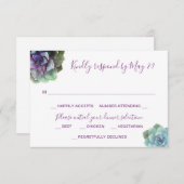 Aquarellfarben-Sukkulente, die die RSVP-Karte einl RSVP Karte (Vorne/Hinten)