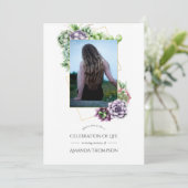 Aquarellfarben - sukkulente geometrische Feier des Einladung (Stehend Vorderseite)