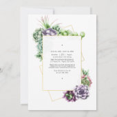 Aquarellfarben - sukkulente geometrische Feier des Einladung (Rückseite)