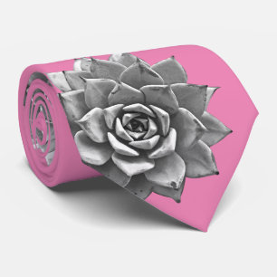 Aquarellfarben Sukkulente Grau auf Rosa Krawatte