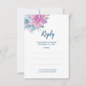 Aquarellfarben-Sukkulente Hochzeitskarten RSVP Karte (Vorderseite)
