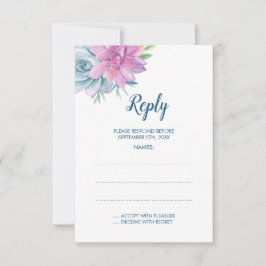 Aquarellfarben-Sukkulente Hochzeitskarten RSVP Karte