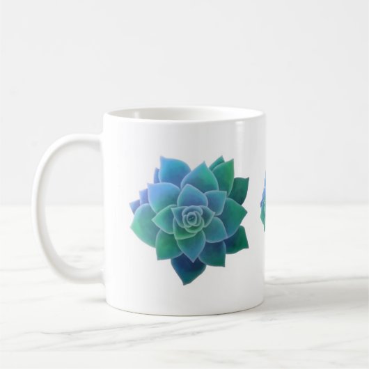 Aquarellfarben Sukkulente Klassische Tasse (Links)