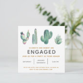 Aquarellfarben Sukkulente Lush Cactus Verlobung Einladung (Stehend Vorderseite)