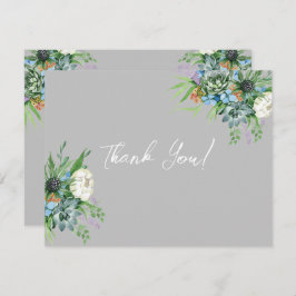 Aquarellfarben Sukkulentflora Bouquet Boho Wedding Dankeskarte