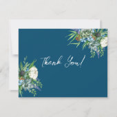 Aquarellfarben Sukkulentflora Bouquet Boho Wedding Dankeskarte (Vorderseite)