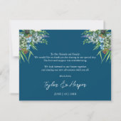 Aquarellfarben Sukkulentflora Bouquet Boho Wedding Dankeskarte (Rückseite)