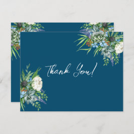 Aquarellfarben Sukkulentflora Bouquet Boho Wedding Dankeskarte