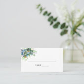 Aquarellfarben Sukkulentflora Bouquet Boho Wedding Platzkarte (Stehend Vorderseite)