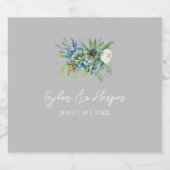 Aquarellfarben Sukkulentflora Bouquet Boho Wedding Schaumweinetikett (Einzelnes Label)