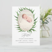 Aquarellfarben-Sukkuline Geburtsankündigung Foto-K Ankündigung (Stehend Vorderseite)