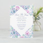 Aquarellfarben Sukkulturen Floral Boho Save the Da Date (Stehend Vorderseite)