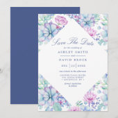 Aquarellfarben Sukkulturen Floral Boho Save the Da Date (Vorne/Hinten)