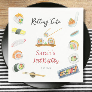 Aquarellfarben Sushi und Sashimi jedes Alter zum G Serviette