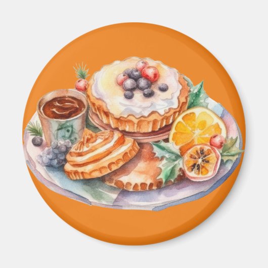 Aquarellfarben Süße Leckereien Magnet (Vorne)