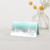 Aquarellfarben Tabelle Aquamarin ID774 Platzkarte (Rückseite)