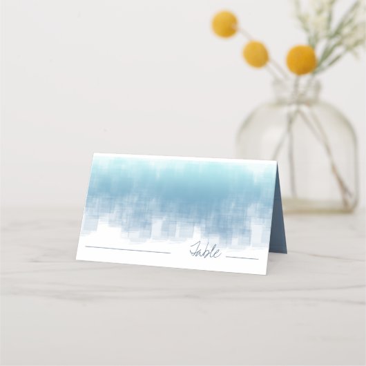 Aquarellfarben Tabelle farbig blau ID774 Platzkarte (Vorderseite)