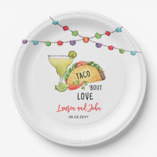 Aquarellfarben Tacos und Margarita Brautparty Pappteller