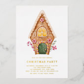 Aquarellfarben Tall Gingerbrett Weihnachtsgebäck P Folieneinladung (Vorderseite)