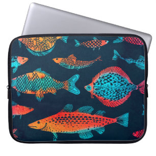 Aquarellfarben: Tief blau nahtlos Laptopschutzhülle