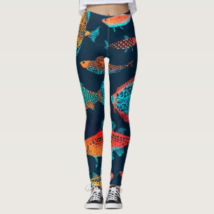 Aquarellfarben: Tief blau nahtlos Leggings
