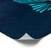 Aquarellfarben: Tief blau nahtlos Poster (Ecke)